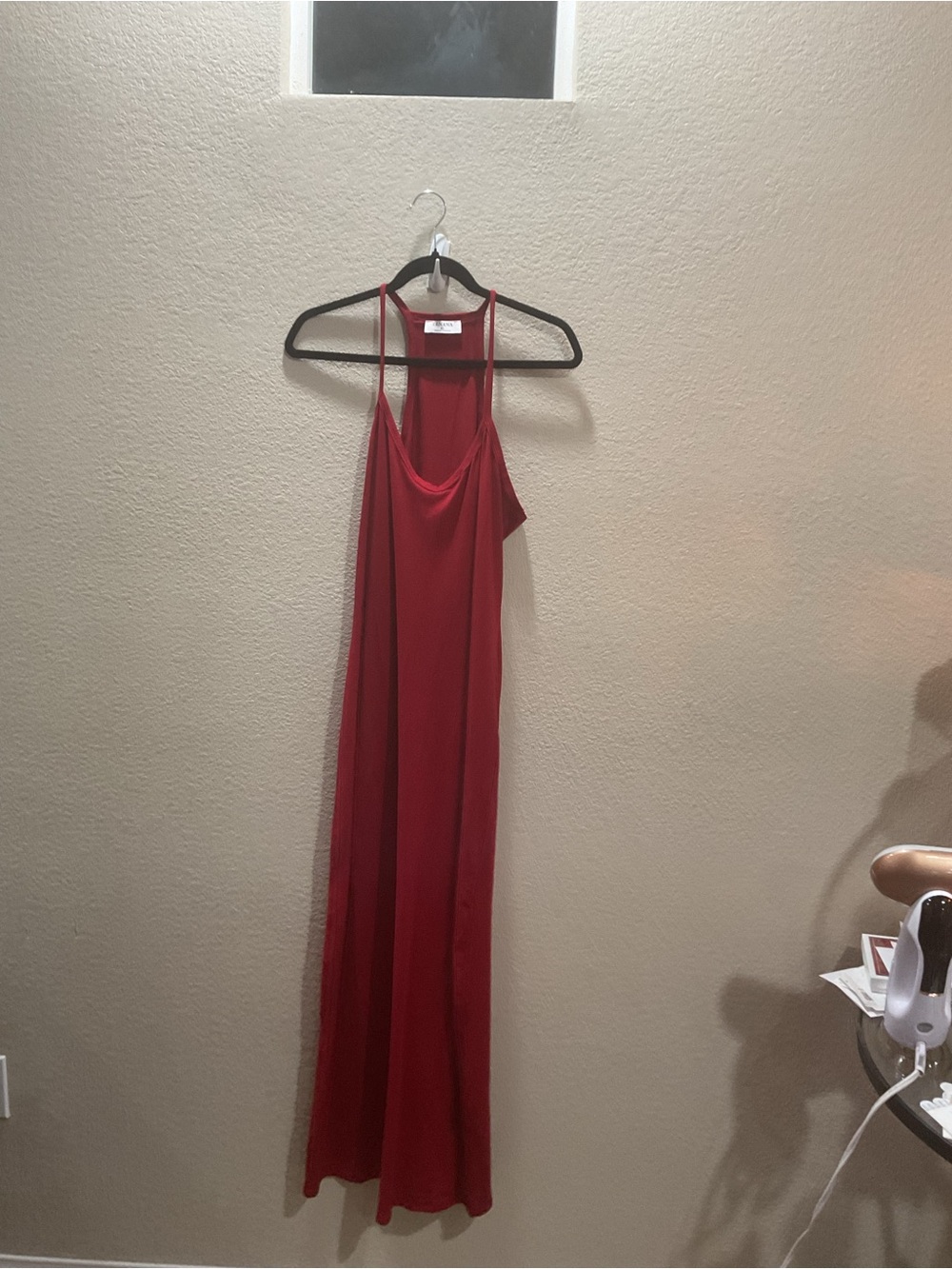 Zenana Outfitters Red Slip Cowl Maxi Dress